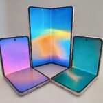 Foldable smartphones shown open side by side