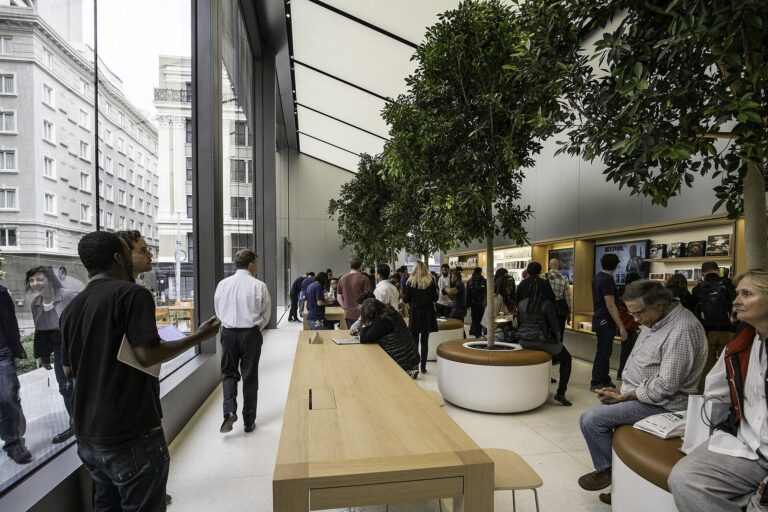 Interior of the Apple Store at Union Square in San Francisco, where iPhone owners can get AppleCare service