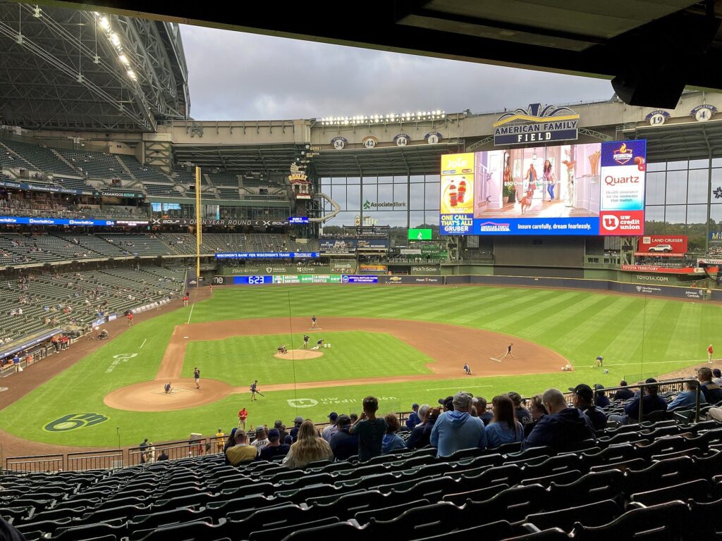 American Family Field in Milwaukee, home of the Brewers and host of Game 1 of the 2026 World Series
